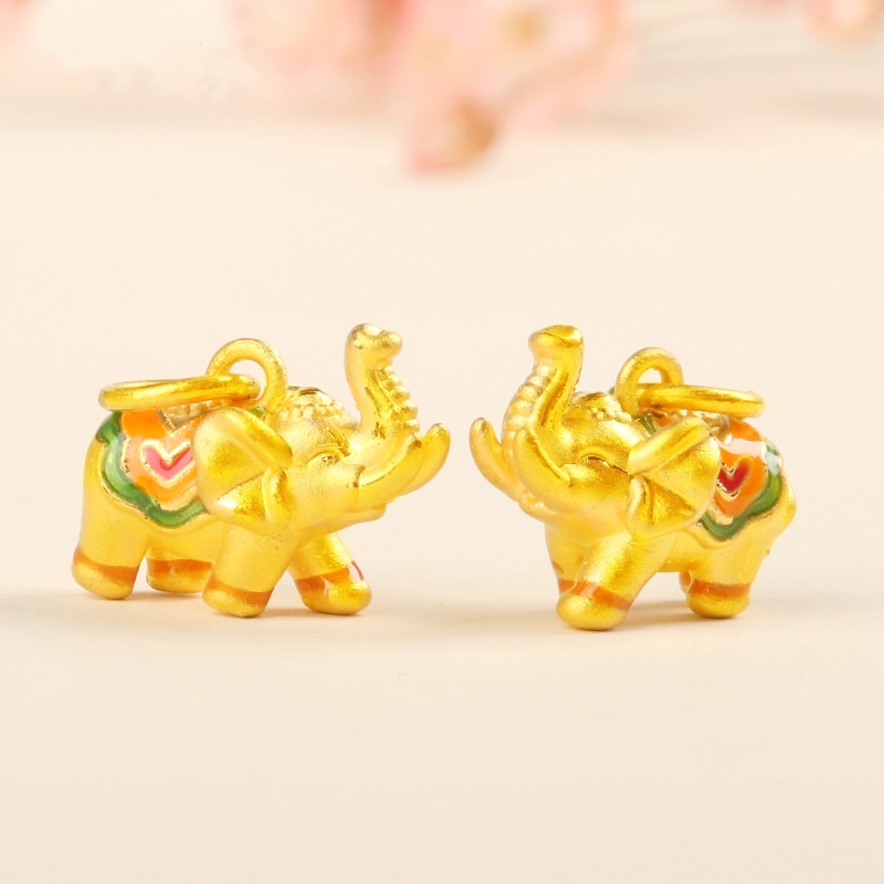 [Ready Stock]Fashion Gold Plated Cute Elephant Pendant Necklace