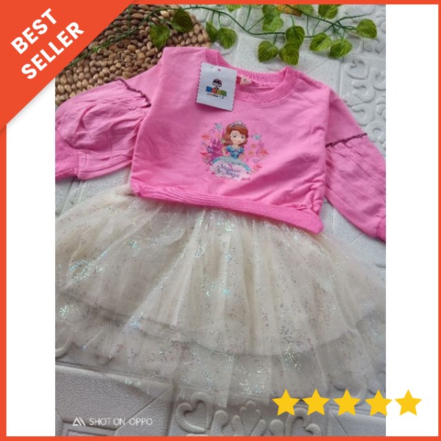 [0-4T] DRESS Sweater import anak perempuan premium Gaun bayi cewek tutu lengan panjang DRESS SOFIA /Dress Anak Perempuan Import/ Gaun Tutu Pesta Lengan Panjang Korea Fashion Style Berkualitas Tinggi