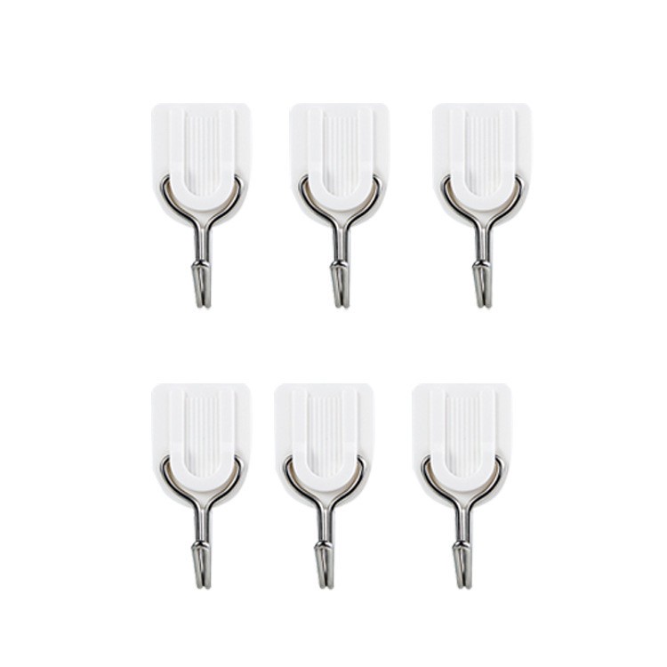 GANTUNGAN HOOK MINI BAJU TEMPEL DINDING PINTU 1 SET 6 PCS SERBAGUNA