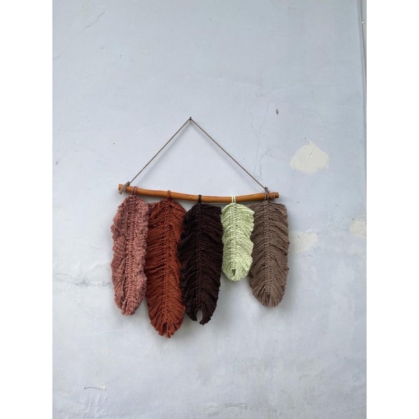 READY STOK) macrame hiasan dinding daun panjang/ Wall hanging/ Dekorasi rumah