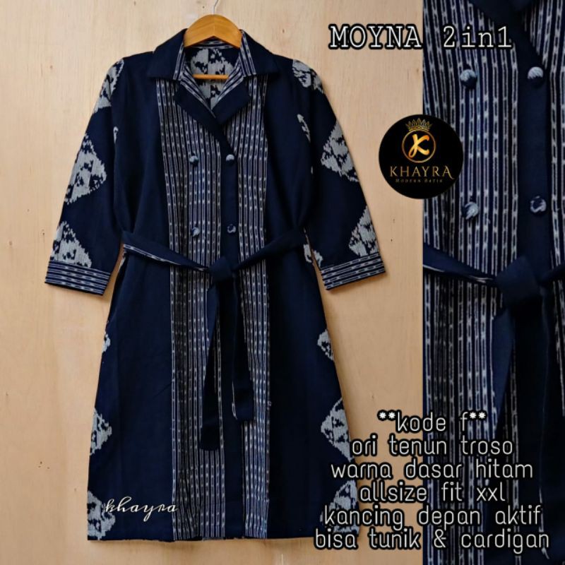 Moyna 2in1 Tunik Cardi Tenun Ori