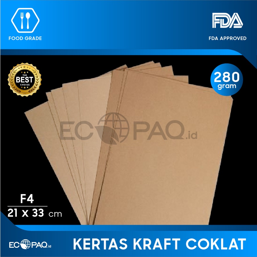 

Karton KRAFT COKLAT - Kertas KRAFT COKLAT 280 gram - 21x33(F4) - (75 pcs)