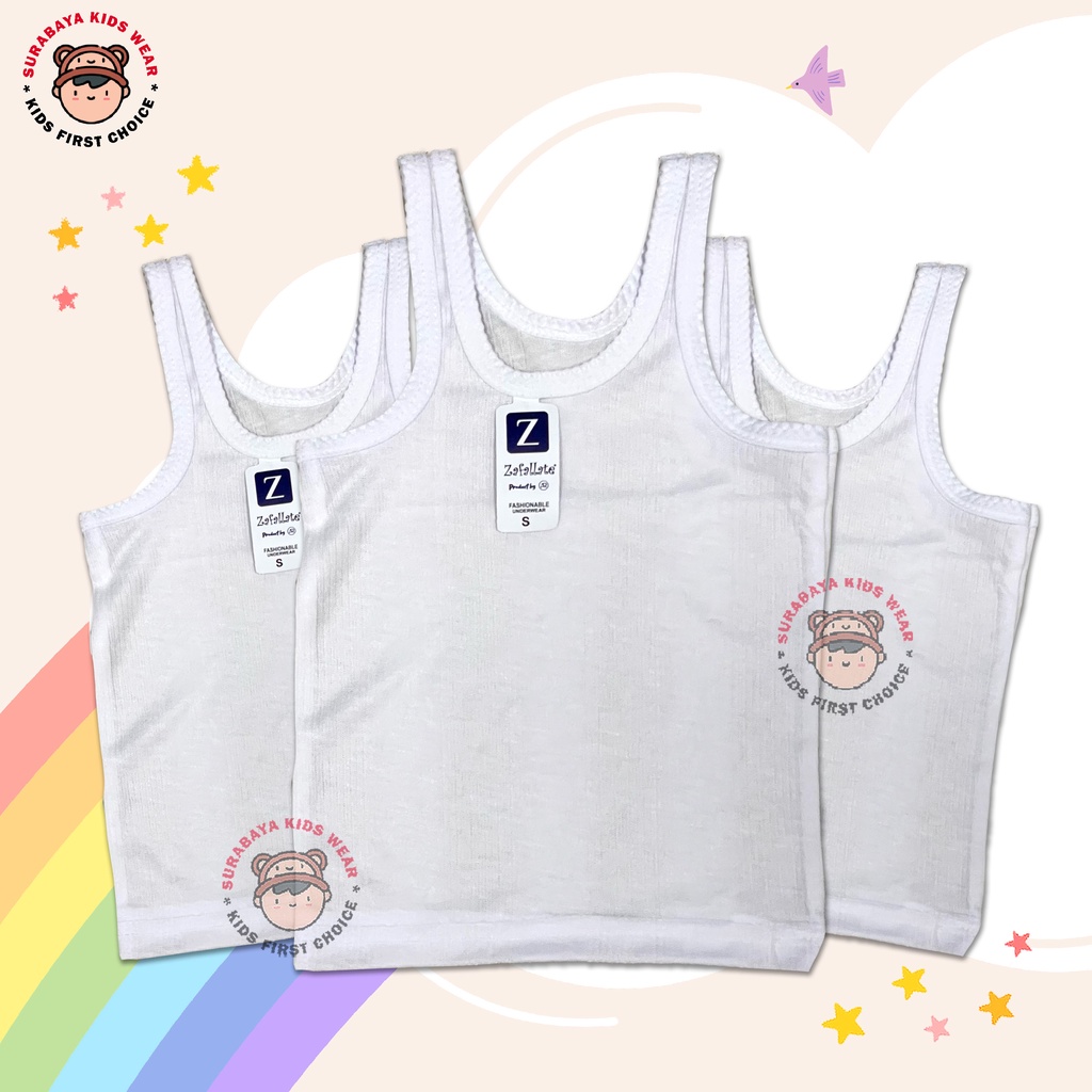 Kaos Singlet Anak Bayi &amp; Dewasa Polos Warna Putih