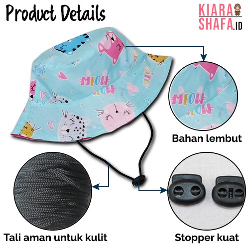 Topi Anak - Bucket Hat Tali Untuk Anak