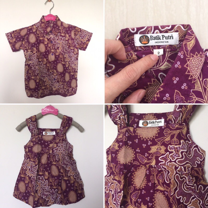 Kemeja Batik Anak Laki-laki / Dress Batik Anak Perempuan / Kembaran Batik Anak - Preloved