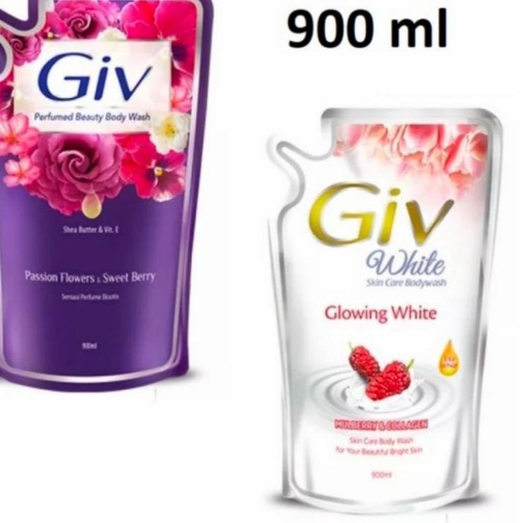 ۩ GIV Body Wash Sabun Mandi Cair 900ML Refill Flower Glowing White Beauty GIV Perfumed ☃