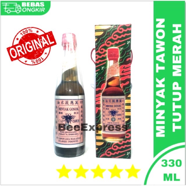 Minyak Gosok Cap Tawon Tutup Merah 330 ML