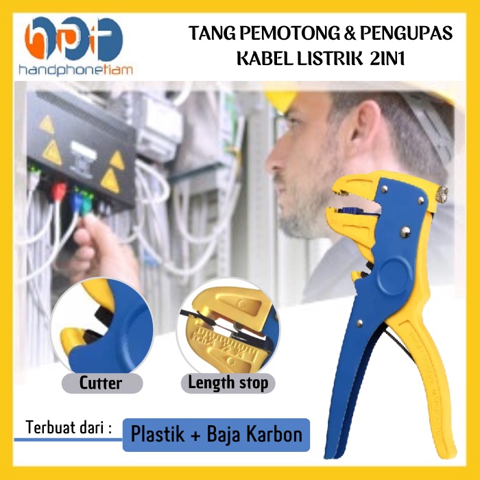 Jual Tang Pengupas & Pemotong Kabel 2IN1 Alat Perkakas Tangan Pembuka ...