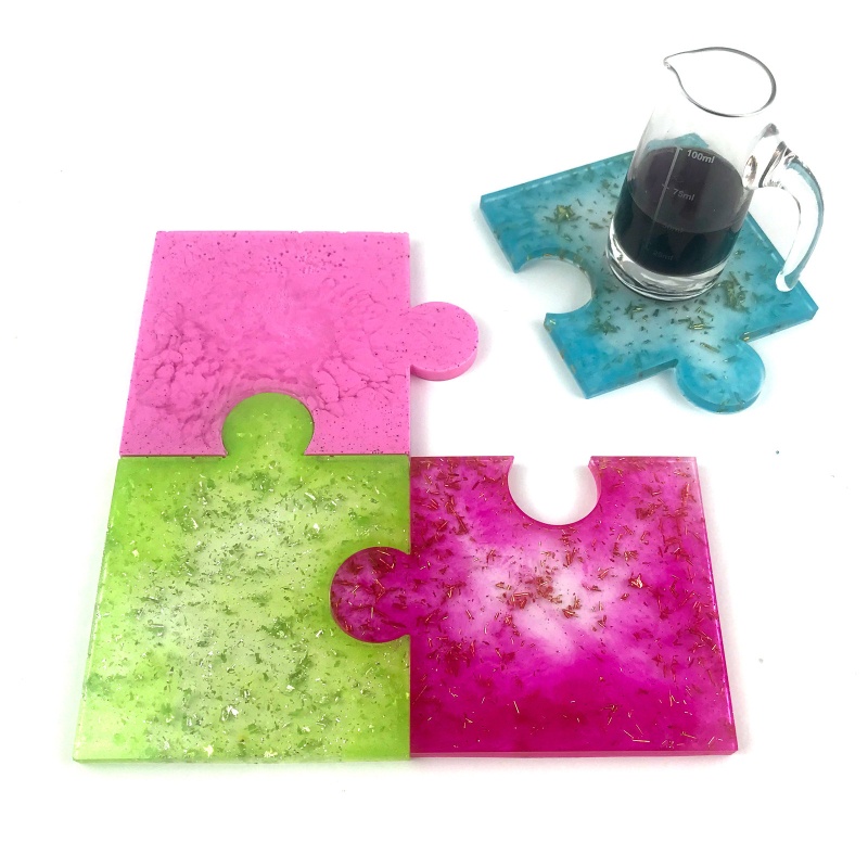 Siy Cetakan Resin Epoksi UV Handmade DIY Bentuk Puzzle Bahan Silikon Untuk Dekorasi Rumah