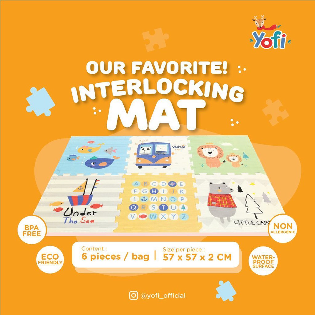 Yofi Interlocking MAT 6pcs 57x57x2 cm