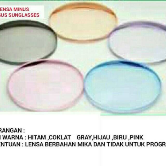 LENSA MINUS WARNA KHUSUS SUNGLASSES
