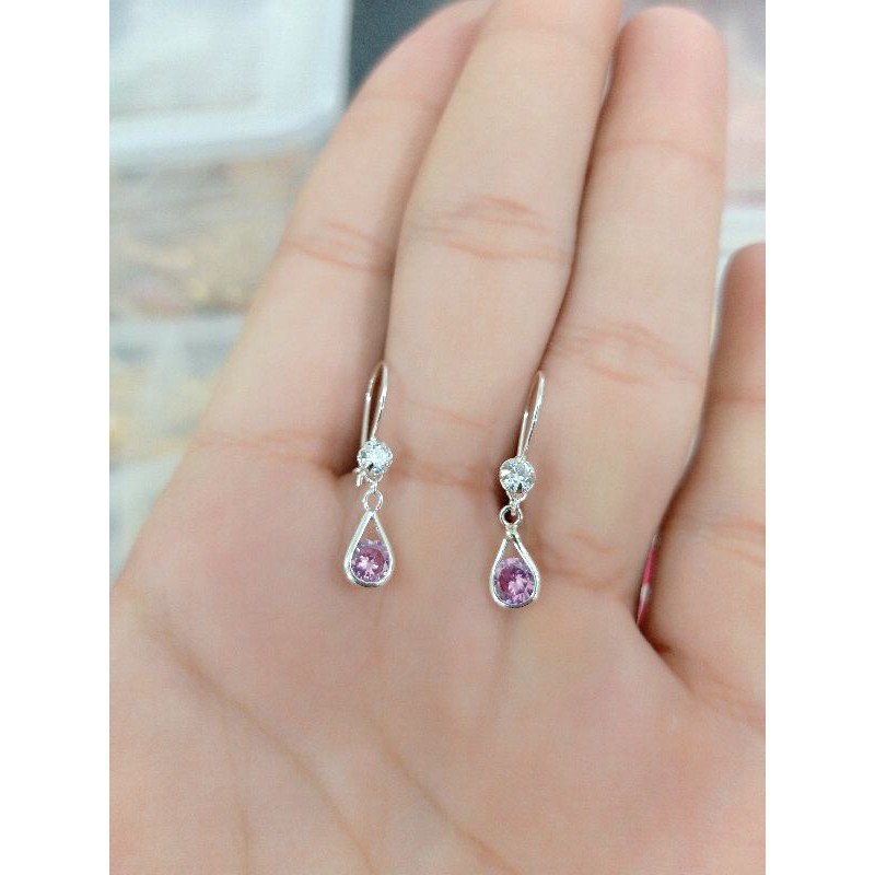 ANTING DEWASA PERAK 925 SILVER MATA PINK