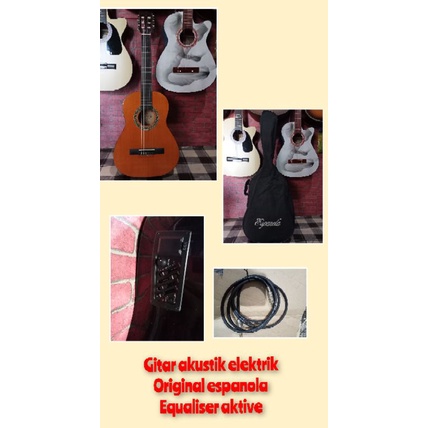 gitar akustik elektrik original espanola mulus bunyi dan playbilty mantap