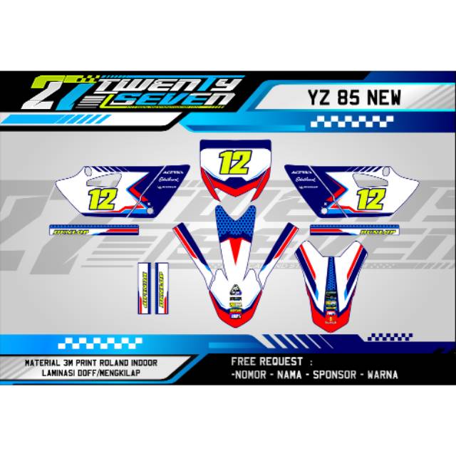 Decal BEBEK TRAIL YZ 85 NEW STIKER BEBEK TRAIL YZ 85 NEW DECAL YZ 85 NEW STRIPING YZ 85 NEW 4