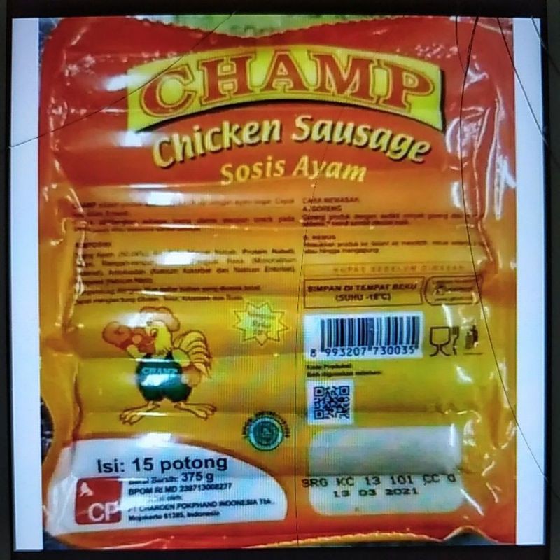 

Champ Sosis Ayam Isi 15pcs/375grm