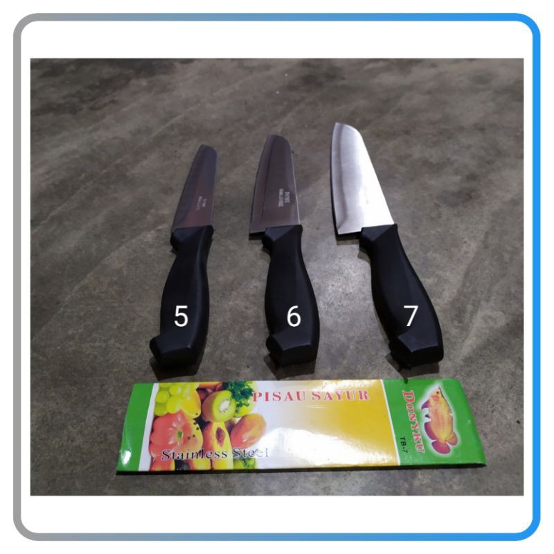 Pisau Dapur Gagang Hitam Donyku TB - 5", 6", & 7"