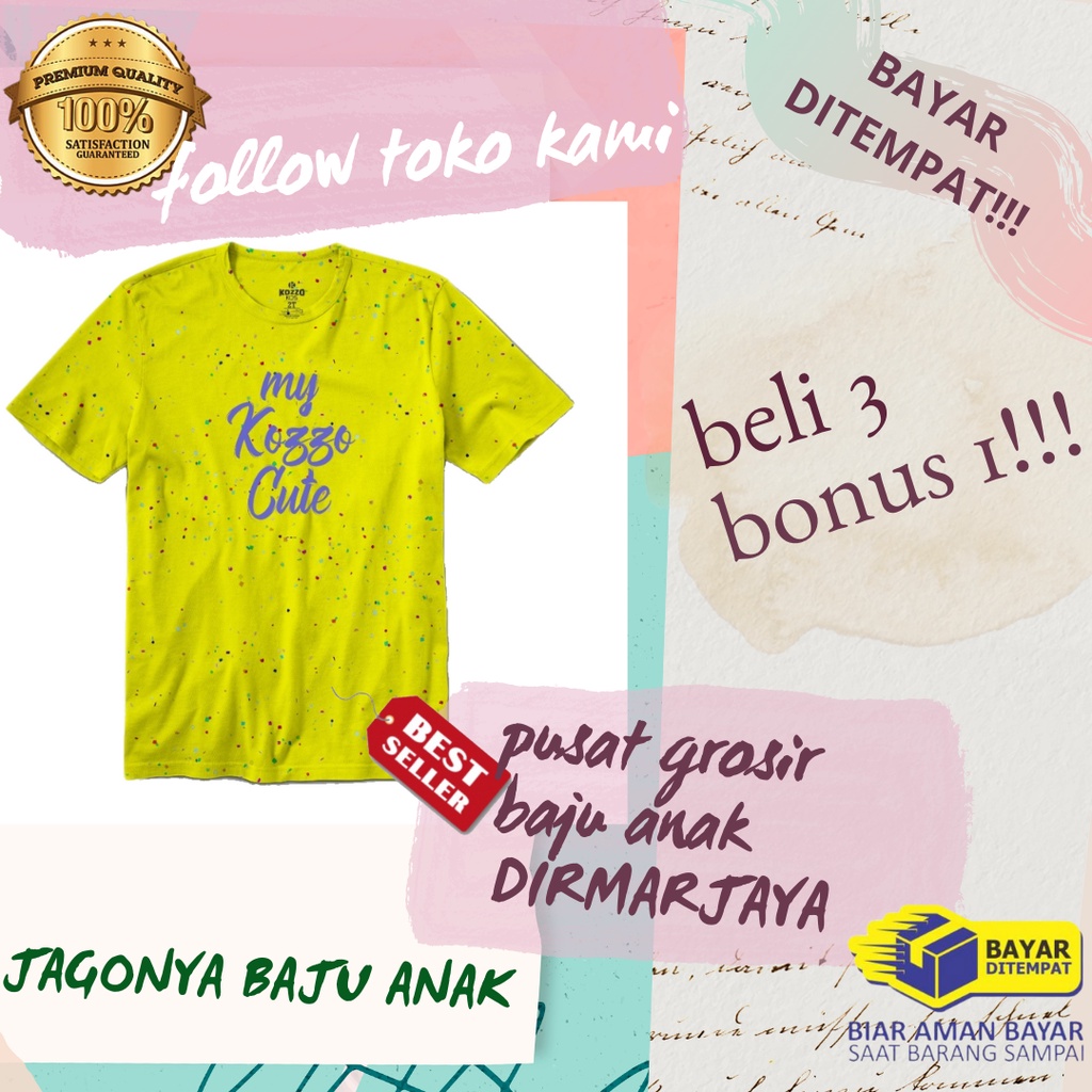 baju anak kaos anak pakaian anak perempuan cewek distro murah umur 2 3 4 5 6 7tahun - Flocking Serie