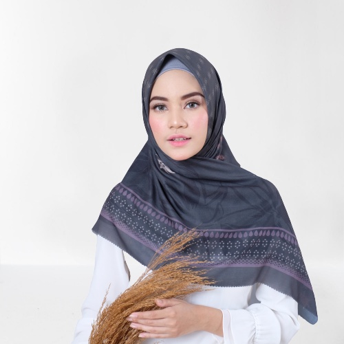 HijabVoal ultrafine Edelweiss Scarf lyafaiza [charcoal] Hijab Segi Empat Scarf Hijab Hijabsegiempat