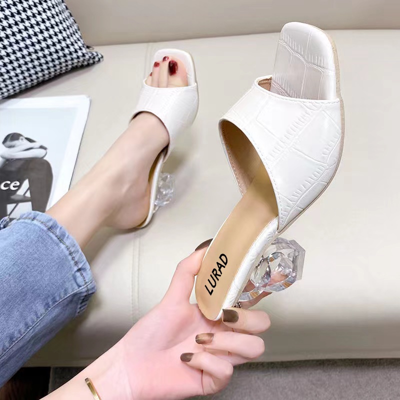 Sepatu Wanita Heels Import Hak Kaca Sandal Cewek Hak Tahu Fashion Terbaru Modis Cantik Kualitas Bagus