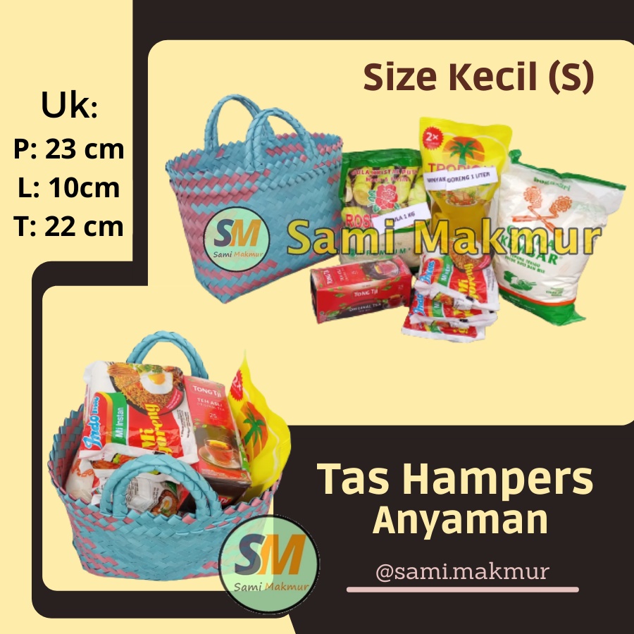 Tas Anyam Plastik Hampers Murah Keranjang Belanja Tas Bingkisan ukuran Kecil Tas Souvenir Parcel Snack Hampers Hantaran Kotak Snack Thinwall Toples Kue Roti Kering