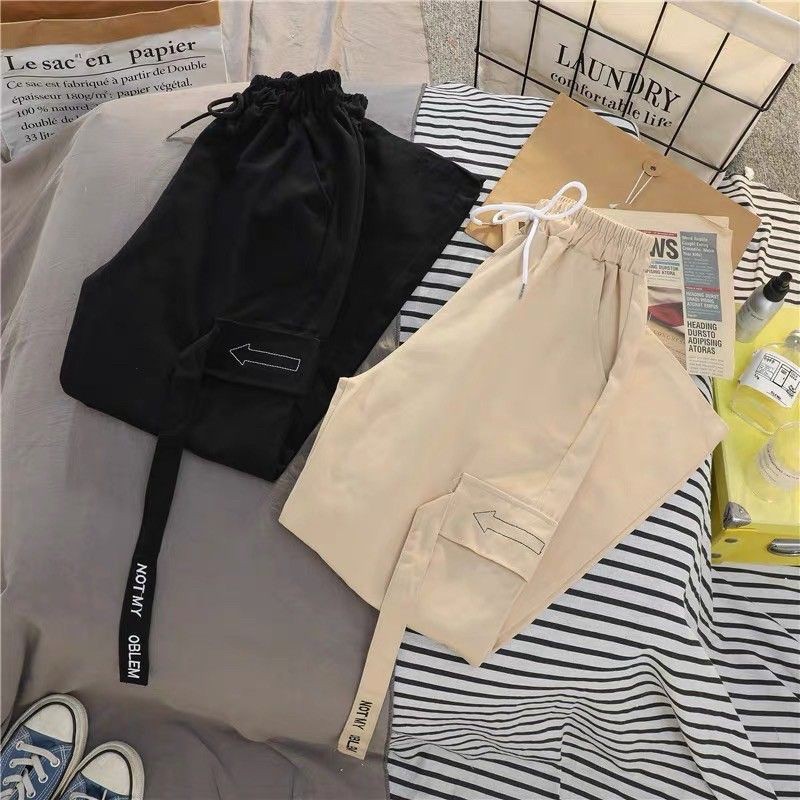 Celana Panjang Wanita Yungi Street Pants Harajuku Bahan American Dril Pakaian Cewe Kekinian Bawahan Santai Sporty Kasual Remaja Cewe Murah Modern Remaja Dewasa Terbaru-1