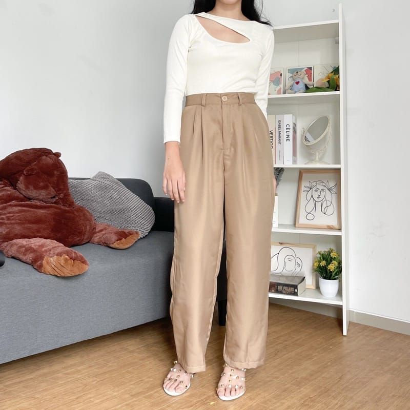 Celana kulot highwaist cewek kueh terbaru kulot yollow pants