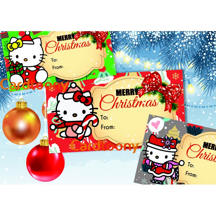 

Sticker / stiker label nama hadiah Hello Kitty Sanrio Christmas / Natal / XMas