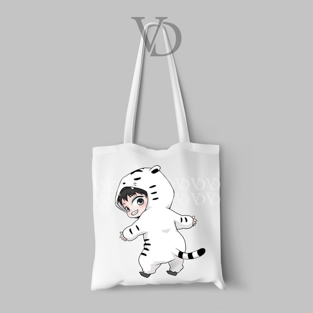 TOTE BAG BAHAN KANVAS MOTIF exo chibi fanart / korean TOTEBAG / TAS BELANJA