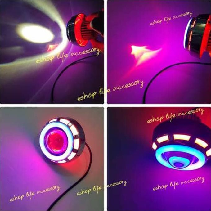 Led Projie besar RBR dobel AE DE Lampu Motor sorot tembak projector