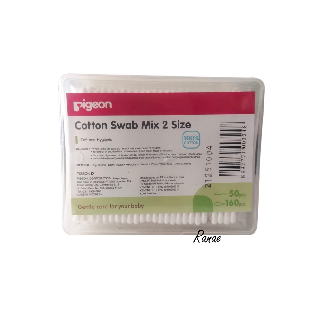 PIGEON Cotton Swab Mix Small Tip dan Reguler Cotton Bud - Korek Kuping