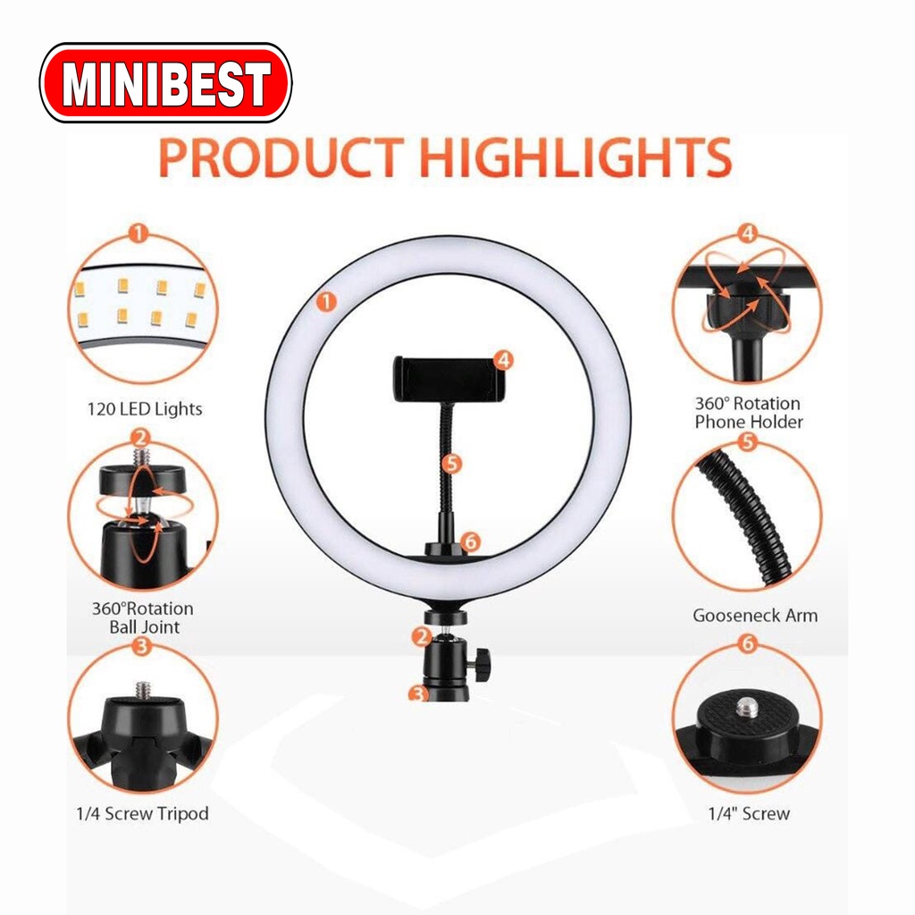 [MB] 33CM Ring Light Selfie LED 13Inc LED Photo Studio Selfie Camera