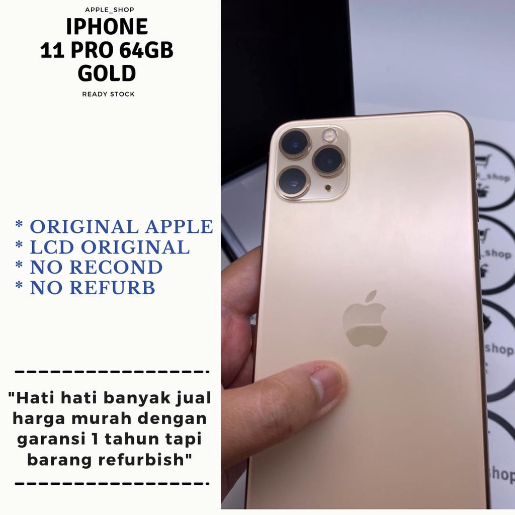 iPhone 11 Pro 64gb Gold Lcd Original Mulus Bukan Refurbish / Rekondisi