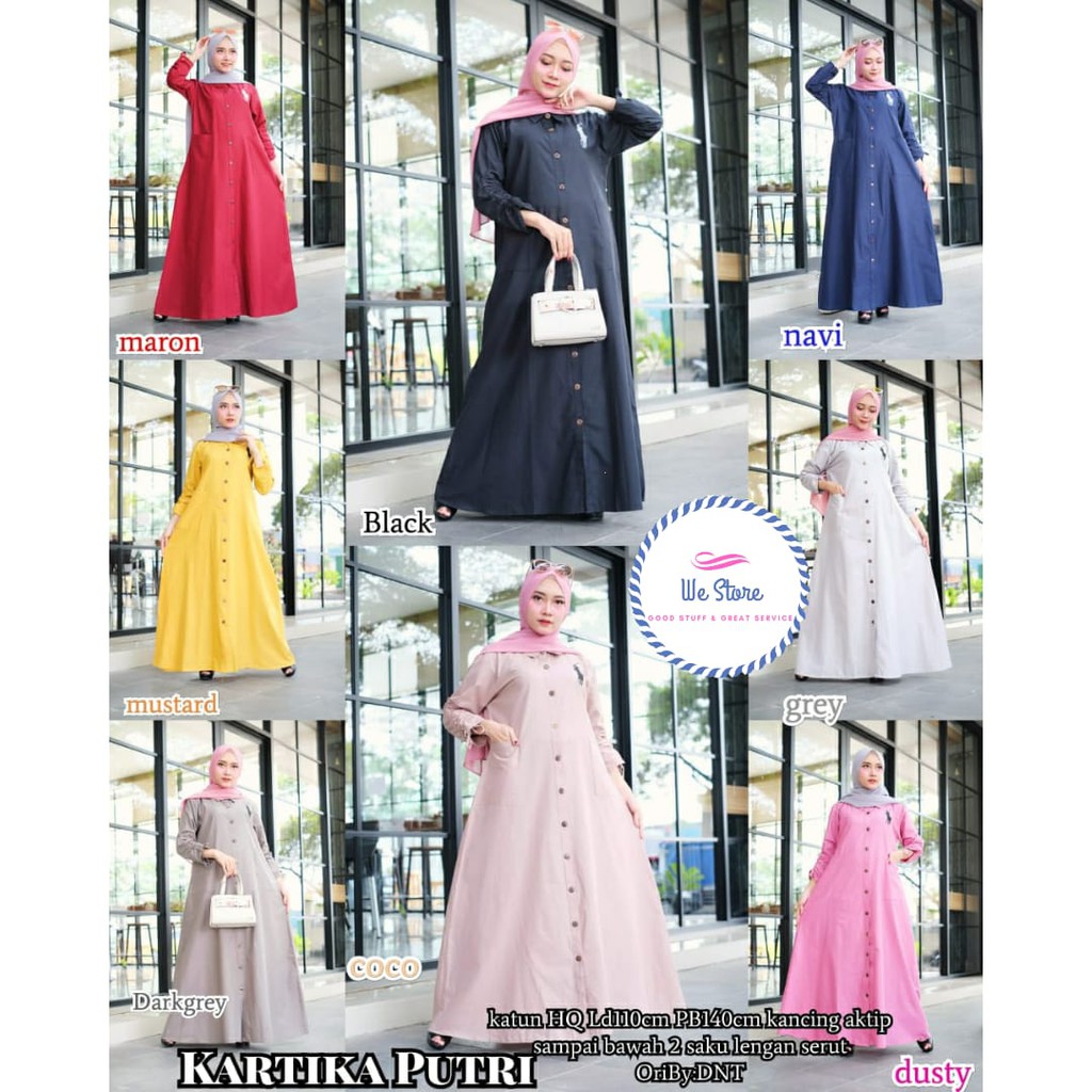 KARTIKA PUTRI PAKAIAN WANITA GAMIS ELEGAN BERKUALITAS GAMIS NYAMAN BAHAN ADEM