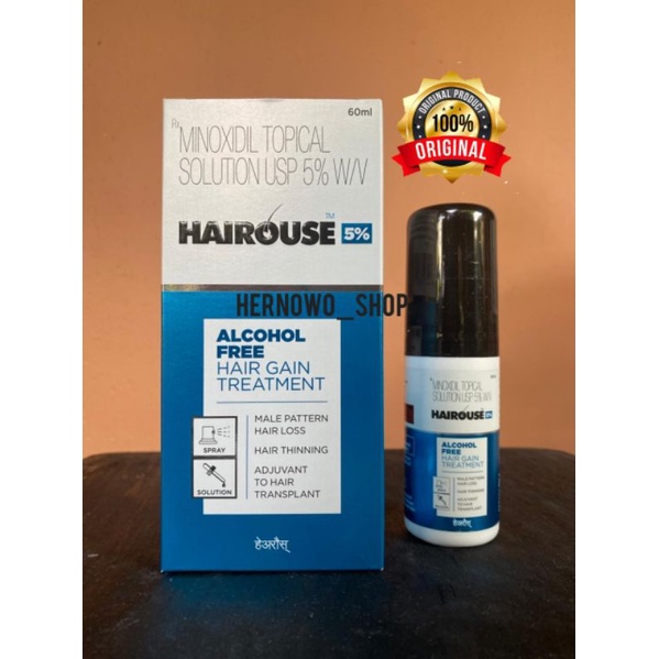 Hairouse mx 60ml minoxidil india 5% free alcohol penumbuh rambut brewok jenggot penumbuh alis