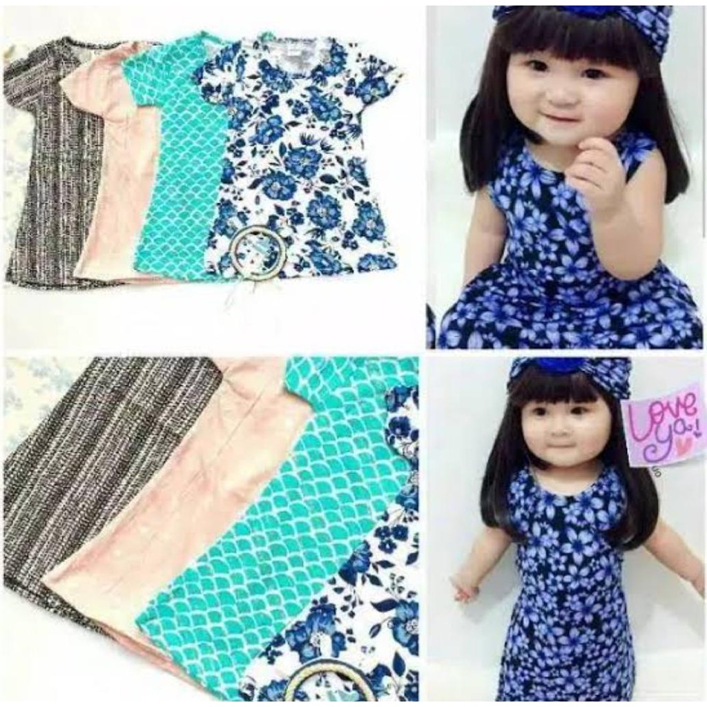 Daster Anak Motif - Dress Harian Anak Murah - Daster Alyssa