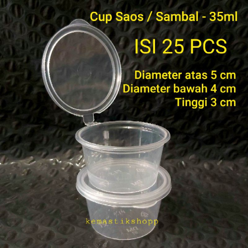 (isi 25 pcs) Cup saos sambal 35ml / wadah saos sambal 35ml