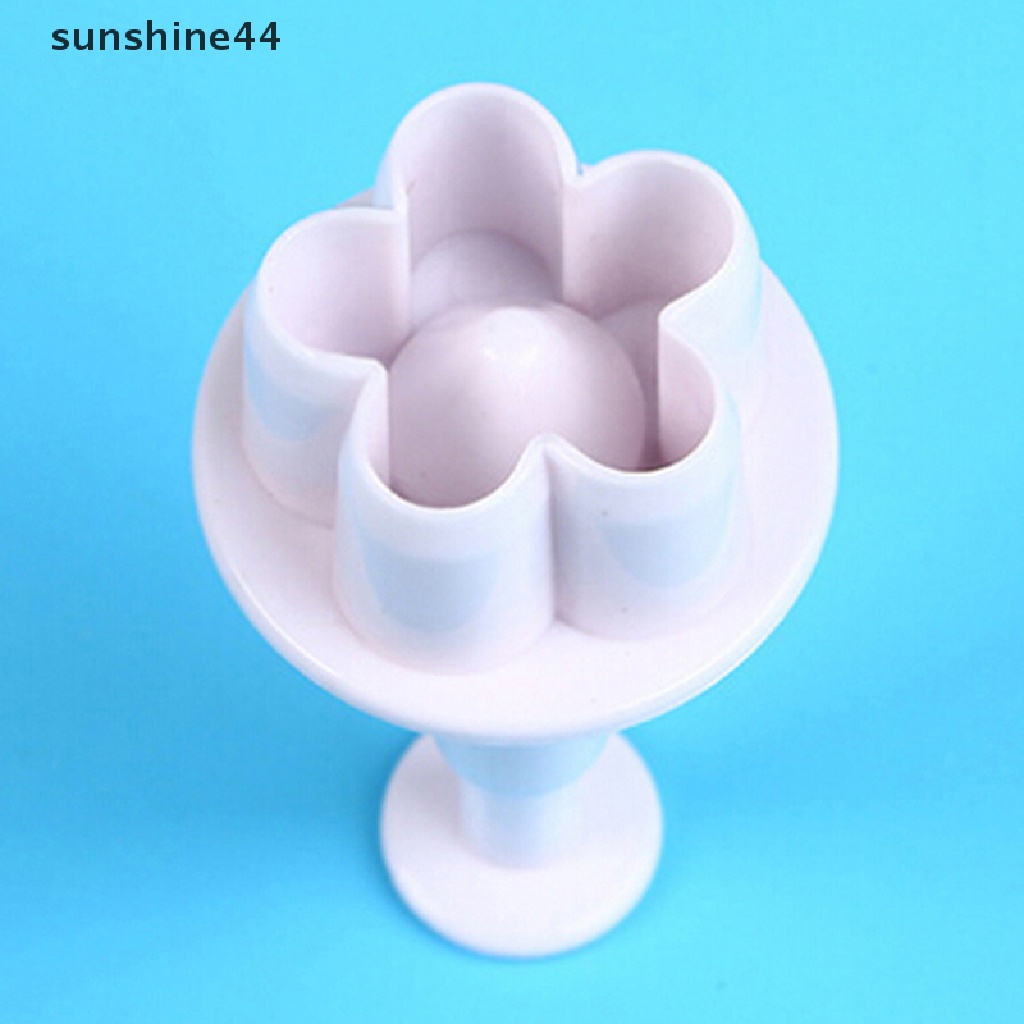 Sunshine 4Pcs / set Cetakan Kue / Biskuit Bentuk Bunga 3D DIY