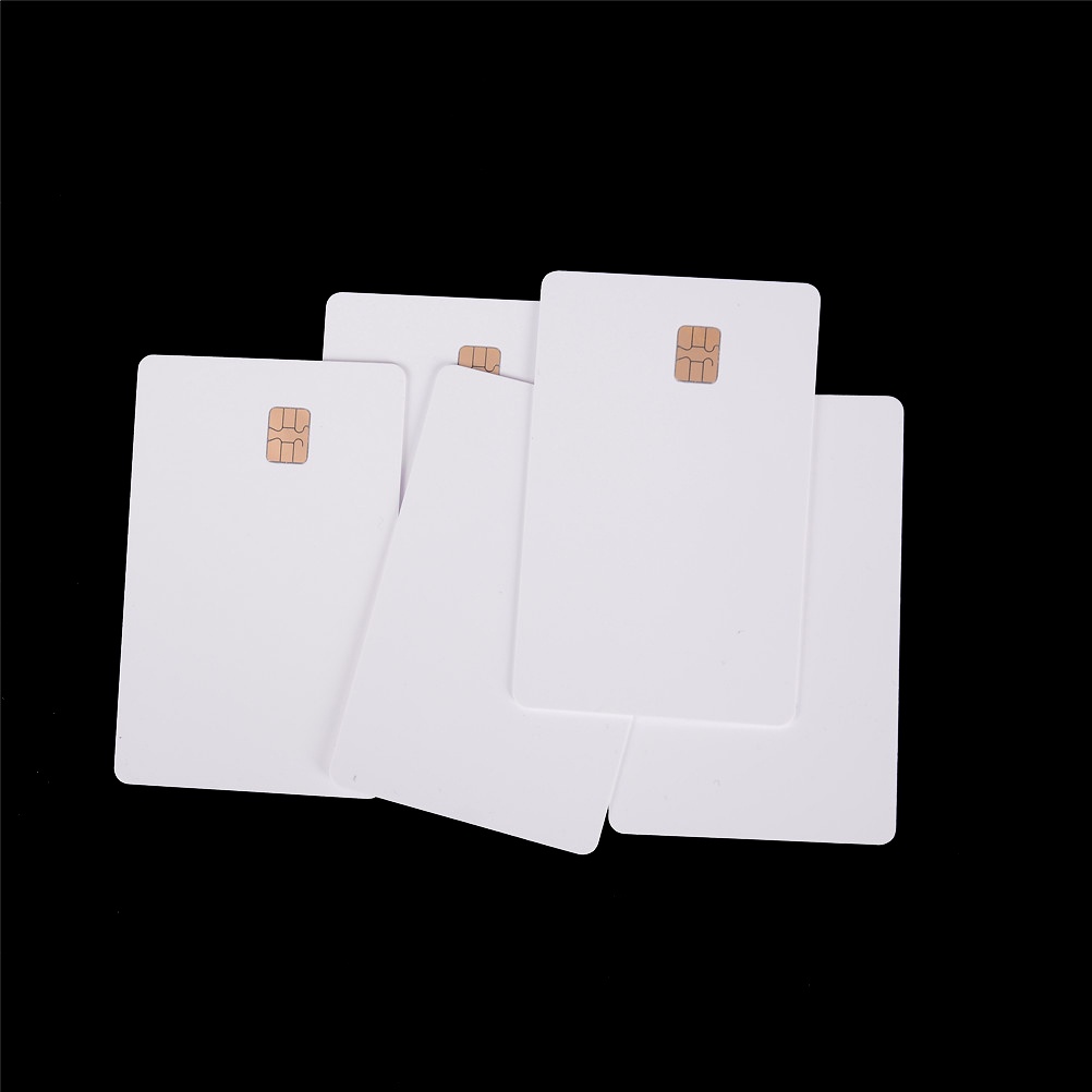 (Happy) 5pcs Ic Card Iso Pvc Dengan Chip Sle4442 Warna Putih