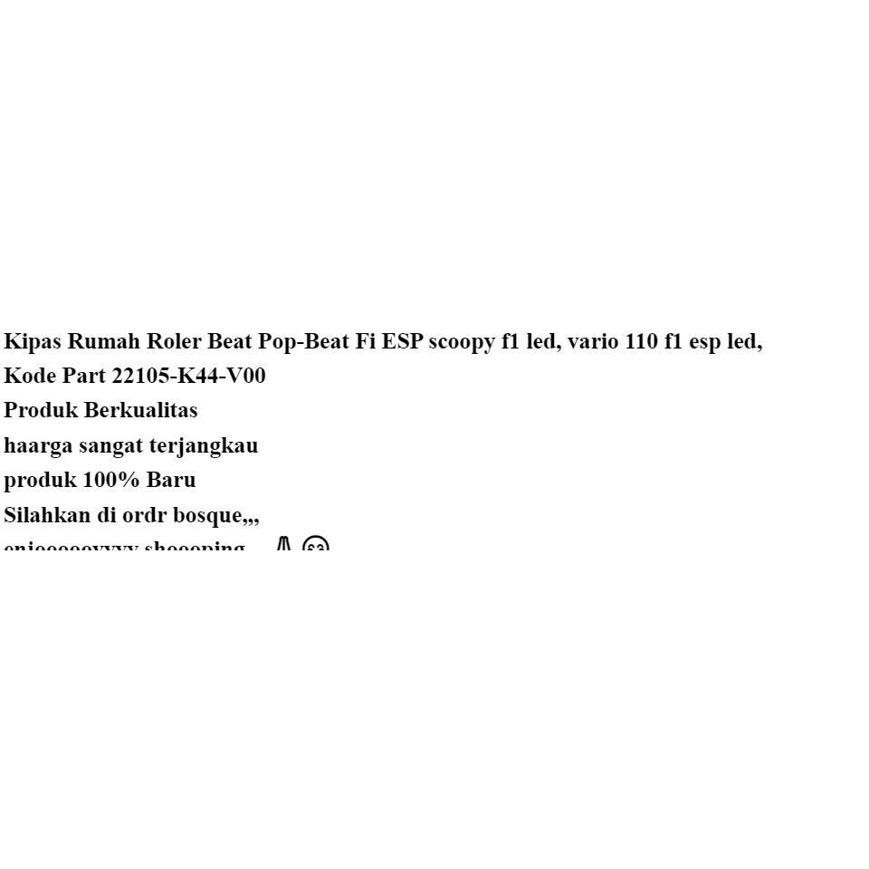 Kipas Pully / Kipas Rumah Roller K44 Beat Fi Beat ESP Beat Pop Beat Street Scoopy F1 Vario 110 F1 Led Kipas Rumah Roler Beat F1 Oriori