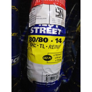 Jual Michelin Pilot Street ukuran 80/80 - 14 Ban Motor Tubeless Matic