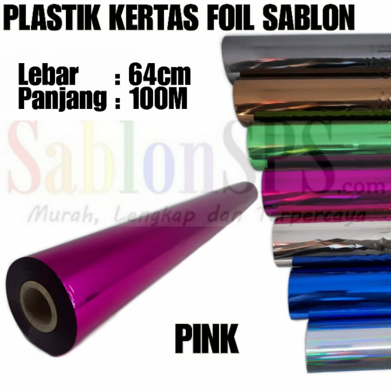 PLASTIK KERTAS FOIL TRANSFER SABLON PINK