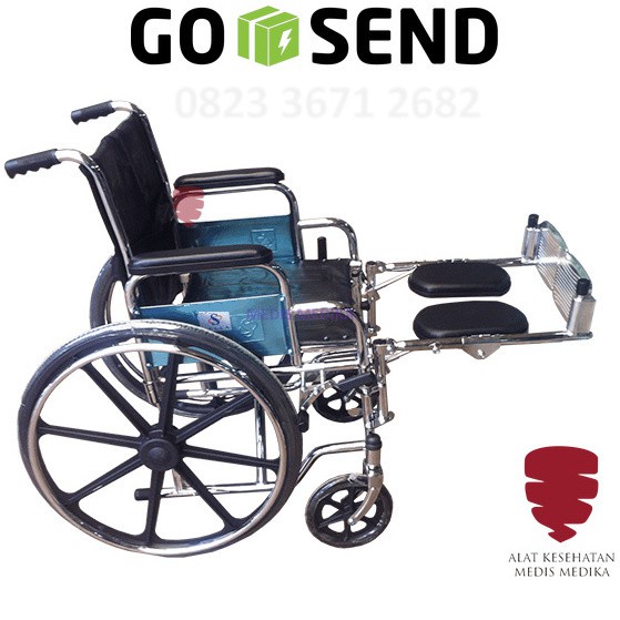 GOJEK ONLY Kursi Roda Selonjor Sella KY902C  Patah Tulang Kaki Velg Racing Oscar Tahan Air Elevating 2in1 KY 902 C