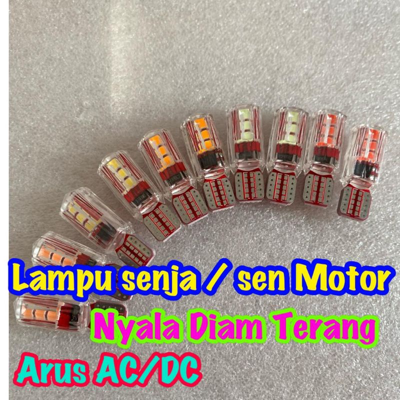 lampu t10 sen senja motor mobil 12 volt nyala diam 6 led MIKA BENING