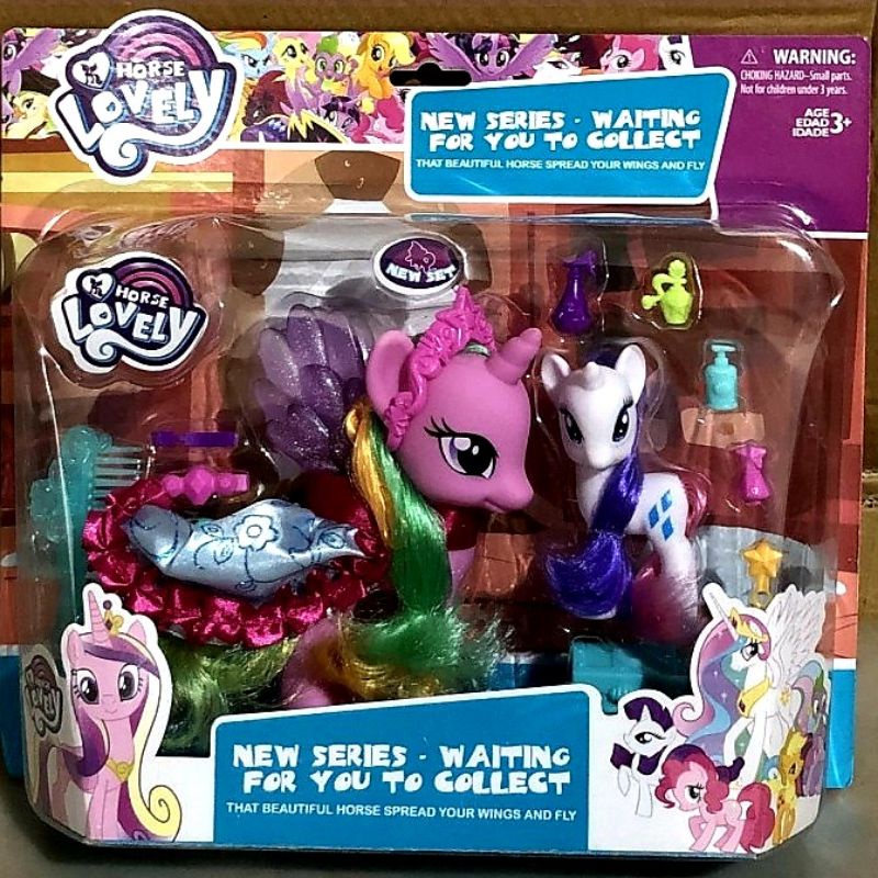 Mainan figure little pony - Boneka kuda rambut &amp; sisir anak edukasi