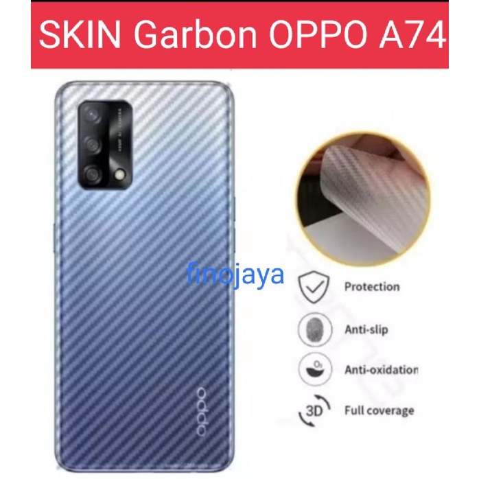 Skin Graskin Carbon Oppo A74 4g A95 4g Anti jamur belakang transparan