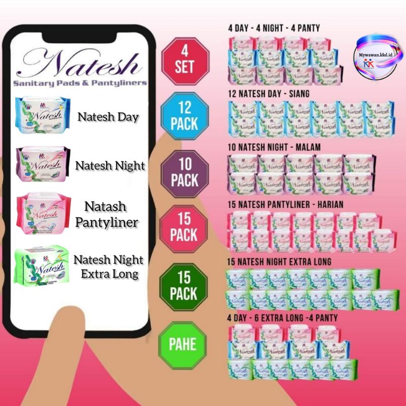 Original Natesh Pembalut Promo Sepesial Hemat Natesh Day Natesh Night Natesh Pantyliner Natesh Extra