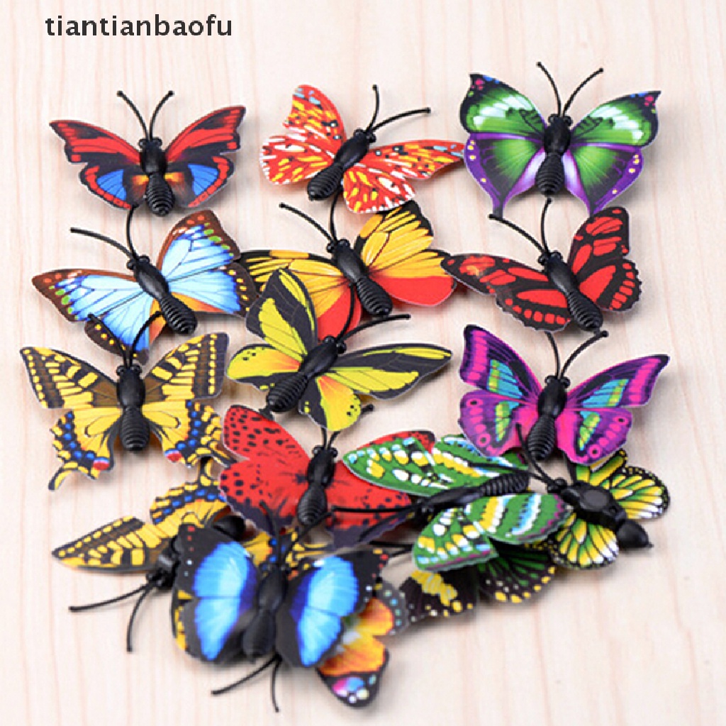 [tiantianbaofu] 4X Butterfly Miniature Fairy Garden Ornament Plant Pot Craft Dollhouse Decor DIY Boutique