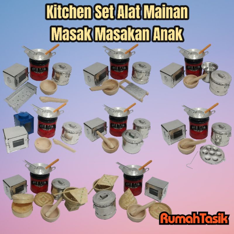 Rumah Tasik Paralatan Masak Masakan Anak Kompor Mini Mainan Kitchen Set Masak Masakan Anak Paket Dapur Basic Murah Promo Rumah Tasik