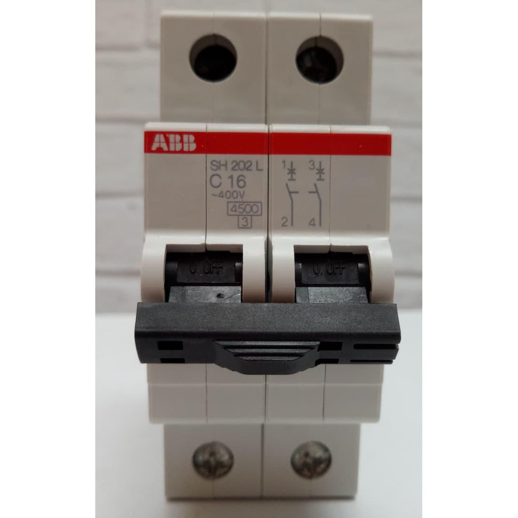 WV. ABB MCB 4,5 kA 2 Pole 10A / 16A / 20A PENGAMAN LISTRIK 2 PHASE SNI - 16AMPERE