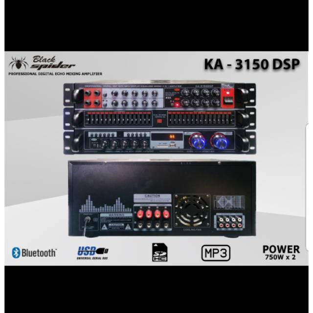 AMPLIFIER BLACKSPIDER KA 3150 DSP/KA3150 DSP USB-BLUETOOTH ORIGINAL